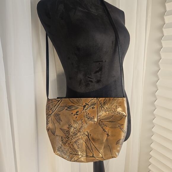 Vintage C.L. Whiting Leaf Leather Tooled Purse 90's Handbag One of a Kind USA - Picture 2 of 10